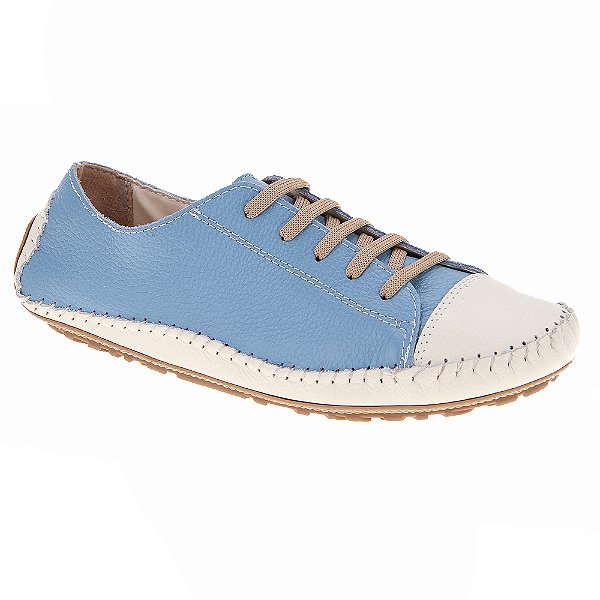 Mocassim Tenis Feminino Couro Natural Legítimo Sola Baixa Flexivel Confortável Bicolor
