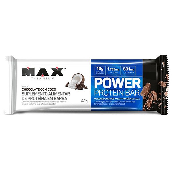 Power Protein Bar Chocolate Com Coco 41G - Max Titanium