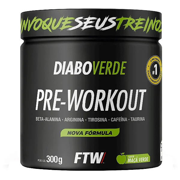 Diabo Verde #Pre-Workout 300G Maçã Verde Ftw