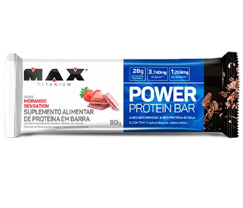 Power Protein Bar Morango Sensation 90G - Max Titanium