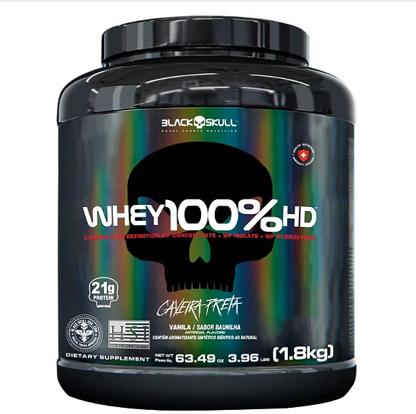 Whey 100% Hd Baunilha 1.8Kg Black Skull