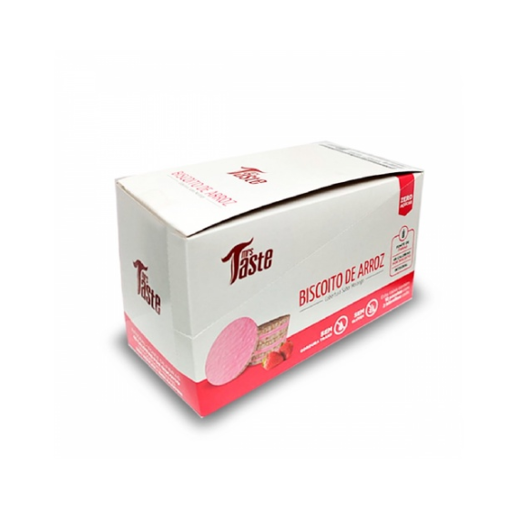 Biscoito De Arroz Morango 22Gr Display C/12 Mrs Taste