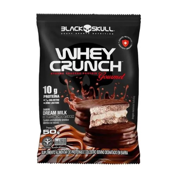 Alfajor Whey Crunch Gourmet Dream Milk 50G Black Skull