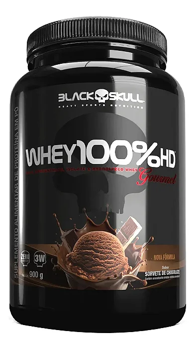 Whey 100% HD Gourmert Pote 900g Black Skull - Chocolate