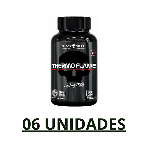 Combo 06 unidades - Thermo Flame 60 Capsulas - Black Skull