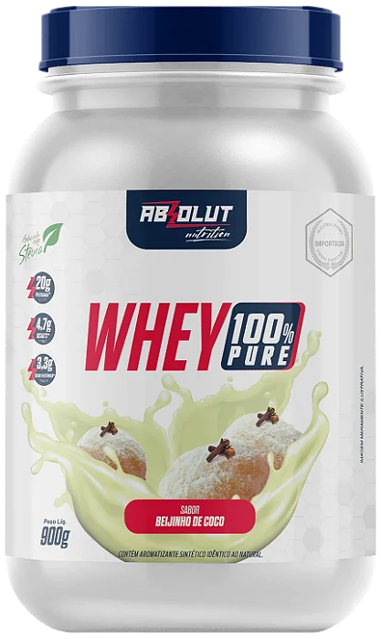 Whey Concentrado Pote 900g Beijinho Absolut Nutrition