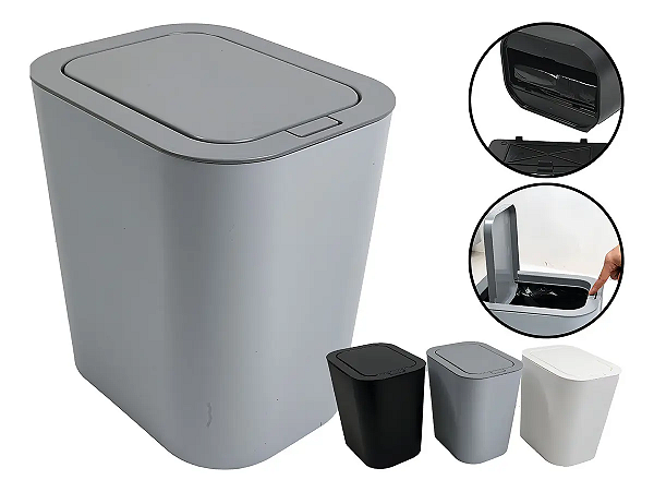 Lixeira 12L com Tampa Click – Branca