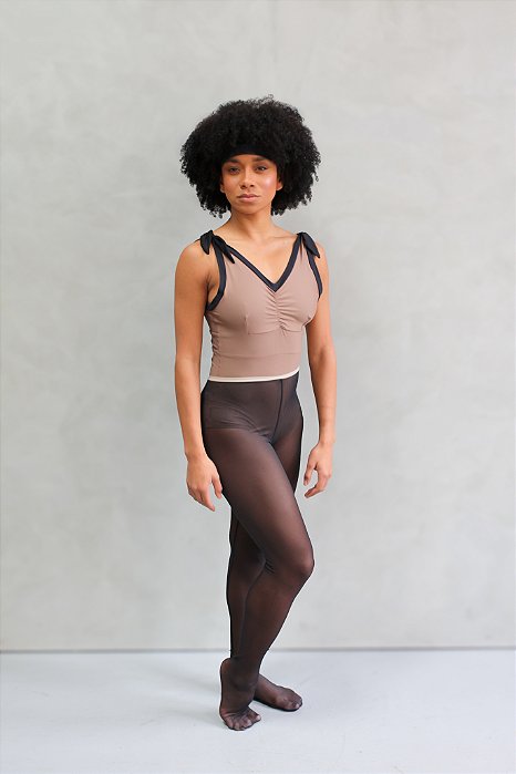 Meia-Calça Conversível em Tule - Preto com Elástico Sensitive