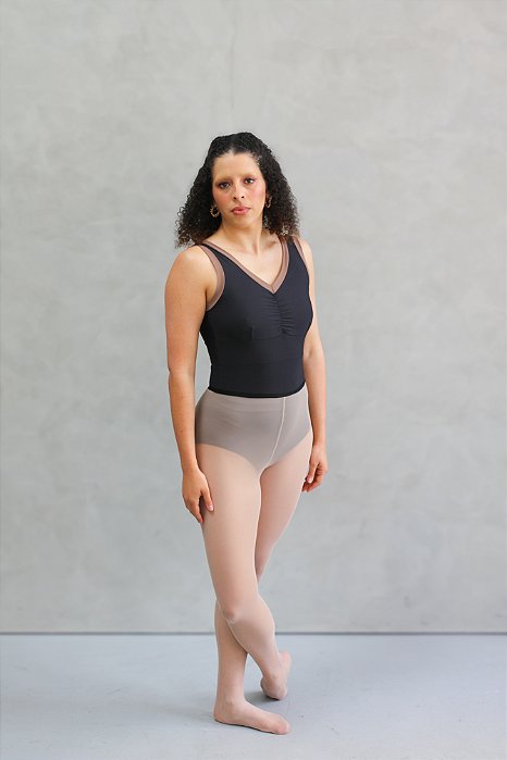 Meia-Calça Conversível em Tule - Nude com Elástico Sensitive
