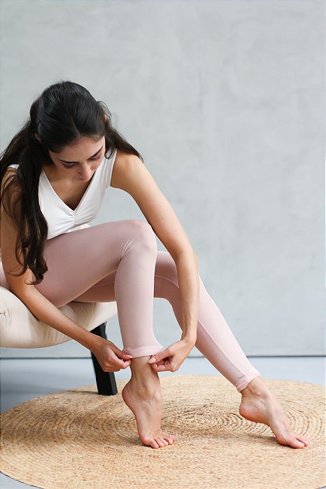 Meia-Calça Conversível em Tule - Rosé com Elástico Sensitive