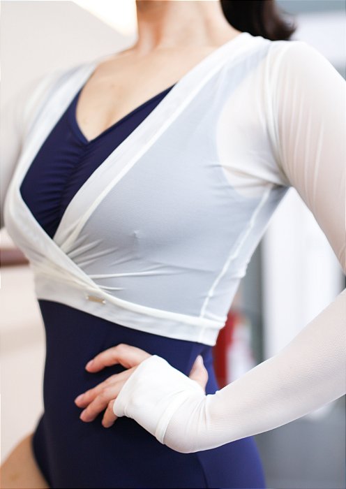 Cropped Transpassado Tule - Optical White