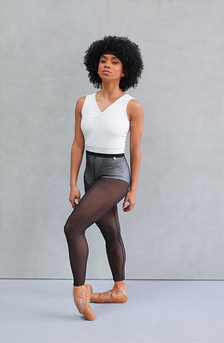 Meia-calça em Tule sem Pé - Preto