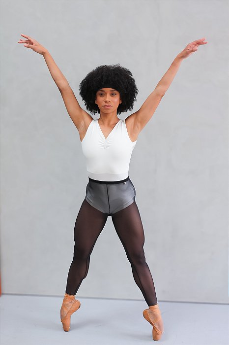 Meia-calça em Tule sem Pé - Preto