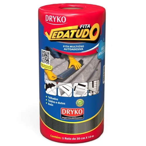 Fita manta asfáltica auto adesiva aluminizada 30 cm x 10 m