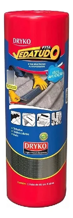 Fita manta asfáltica auto adesiva aluminizada 45 cm x 10 m