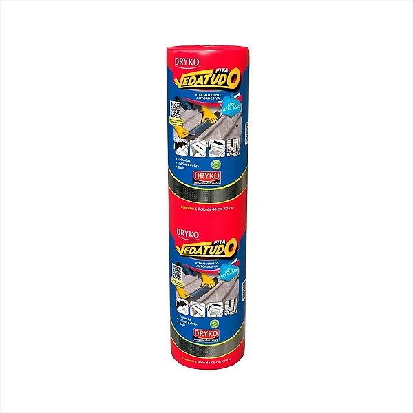 Fita manta asfáltica auto adesiva aluminizada 60 cm x 10 m