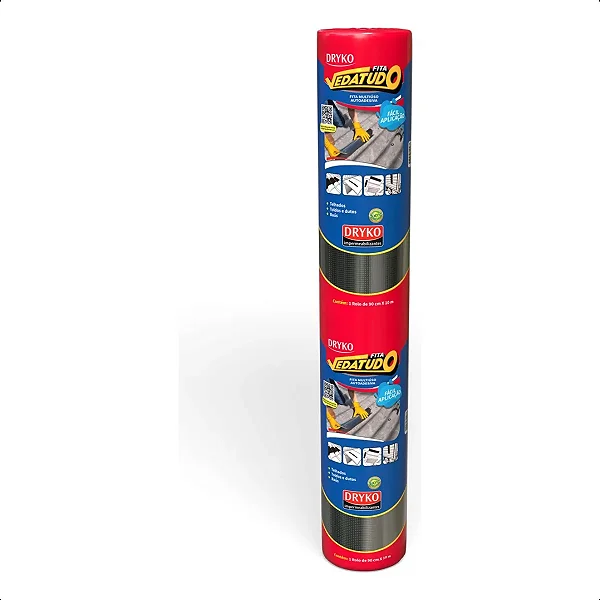 Fita manta asfáltica auto adesiva aluminizada 90 cm x 10 m