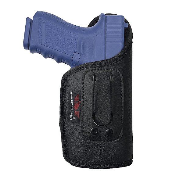 Coldre Velado para Glock G25, G19, G23, Arex Delta M em Neocouro P.U(SEM ABA) (Com Lanterna)
