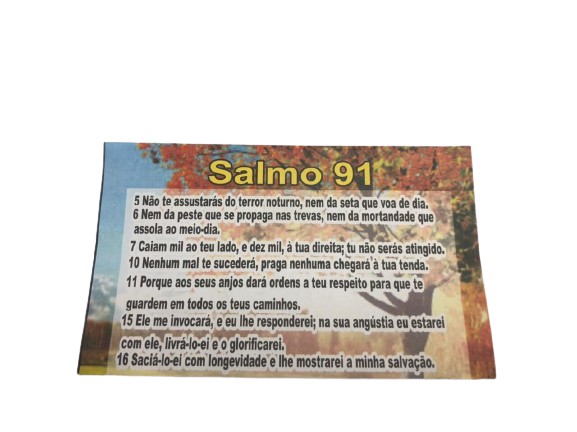 folheto Salmo 91 – 20x14cm – 500 unids - Novo Israel - Matérias