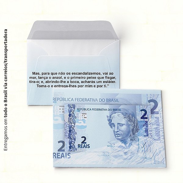 Envelope Colado – Nota de R$ 2.00-  100uni
