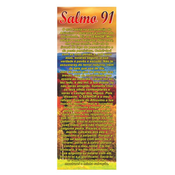 folheto Salmo 91 – 20x14cm – 500 unids - Novo Israel - Matérias evangélicos