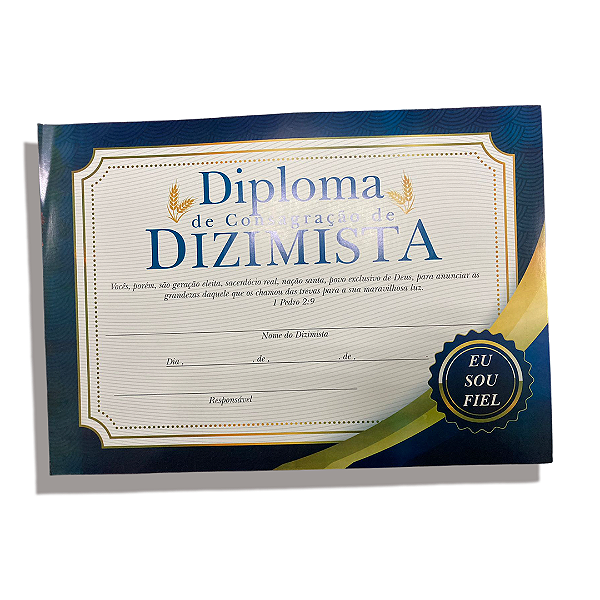 Diploma de Consagração de Dizimista a4 - 10 unid