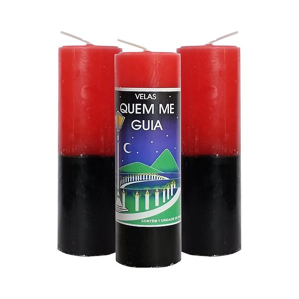 Vela Votiva 7 Dias Bicolor Preta e Vermelha - 10 Unidades