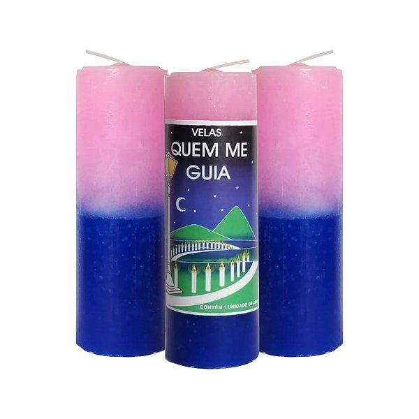 Vela Bicolor Azul E Rosa Velas Quem Me Guia