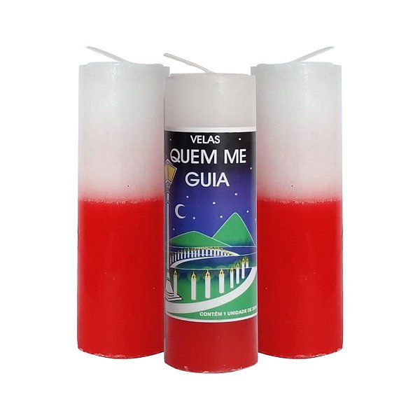 Vela Votiva 7 Dias Bicolor Vermelha e Branca - 10 Unidades