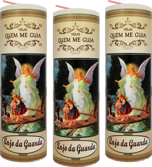 Vela Votiva 7 Dias Anjo da Guarda - 10 Unidades