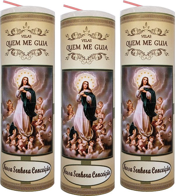 Vela Votiva 7 Dias Nossa Senhora Conceição - 10 Unidades