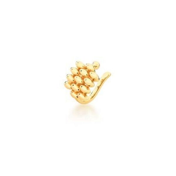 PIERCING DE ORELHA EM NAVETES LISOS BANHADO A OURO