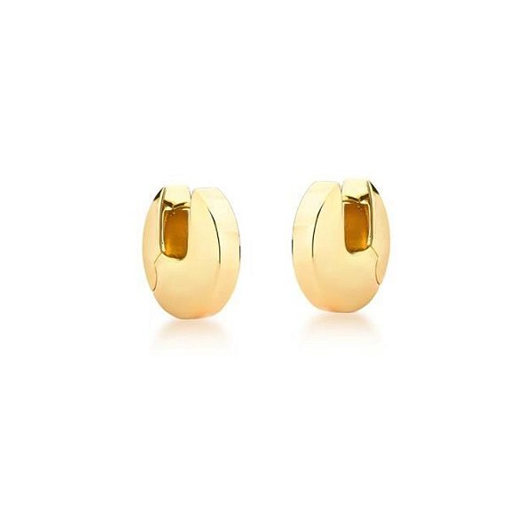 BRINCO ARGOLA REDONDA LISA BANHADO A OURO