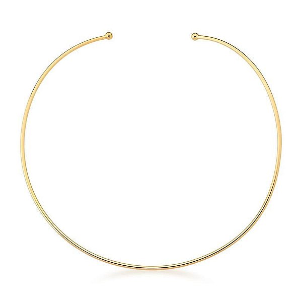 COLAR GARGANTILHA COM ARO LISO ABERTA BANHADO A OURO