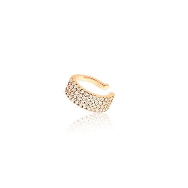 PIERCING DE ORELHA CRAVEJADO CHAMPAGNE BANHADO A OURO