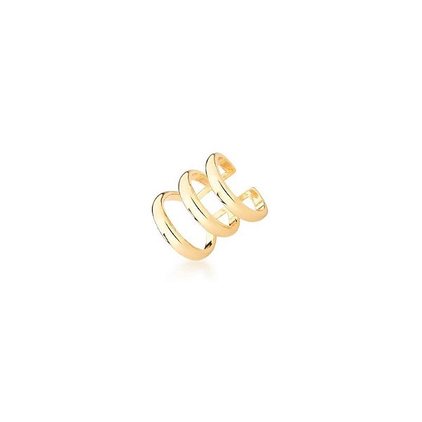 PIERCING DE ORELHA COM TRÊS VOLTAS LISAS BANHADO A OURO