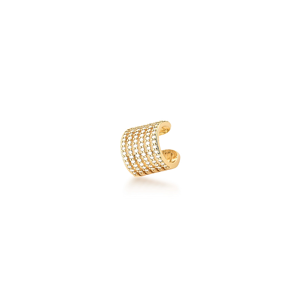 PIERCING ZIRCONIA 6 COLUNA CURVO VAZADO BANHADO A OURO