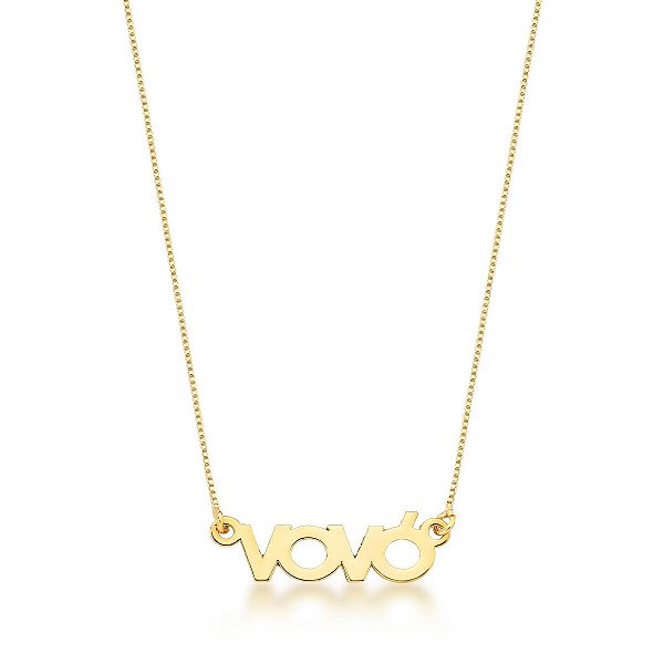 COLAR COM PINGENTE VOVÓ BANHADO A OURO - TAM 45