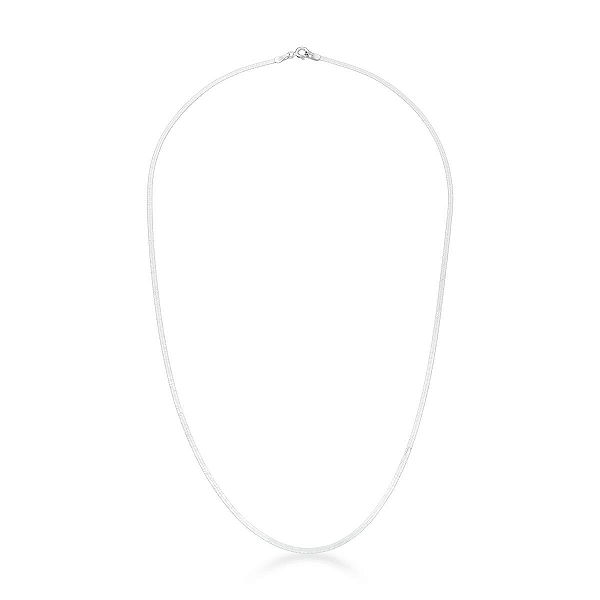 COLAR EM MALHA LAMINADA PRATA LISA 925 - TAM 35