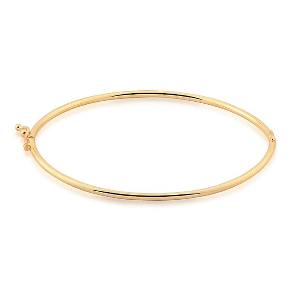 BRACELETE ALGEMA COM ARO QUADRADO E LISO BANHADO A OURO