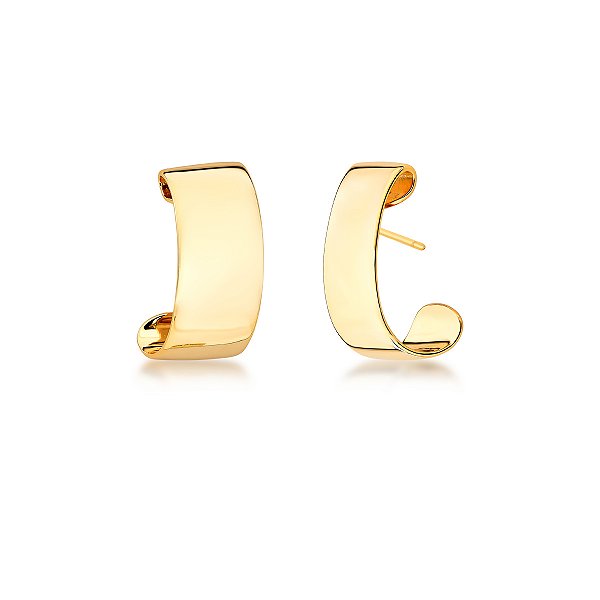 BRINCO EAR HOOK LISO BANHADO A OURO