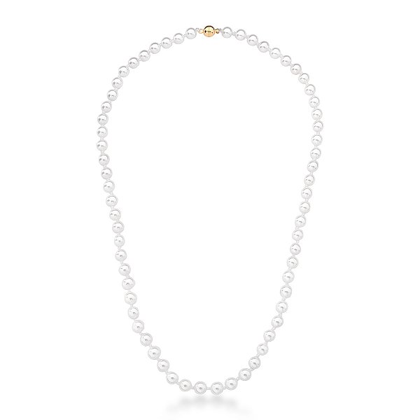 COLAR PEROLA SHELL FECHO IMA BANHADO A OURO - TAM 45