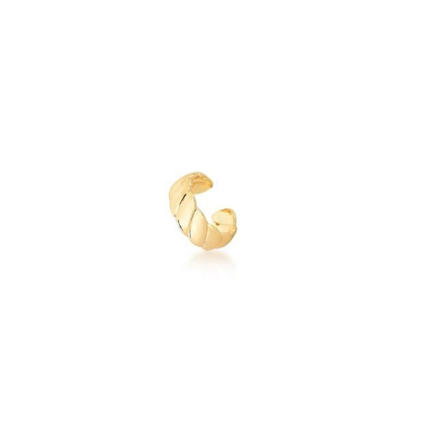 PIERCING DE ORELHA TRANÇADO LISO BANHADO A OURO