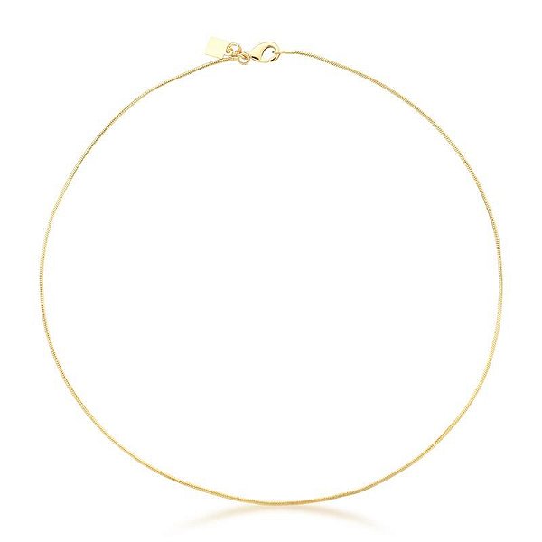 COLAR RABO DE RATO LISO 1MM BANHADO A OURO - TAM 70