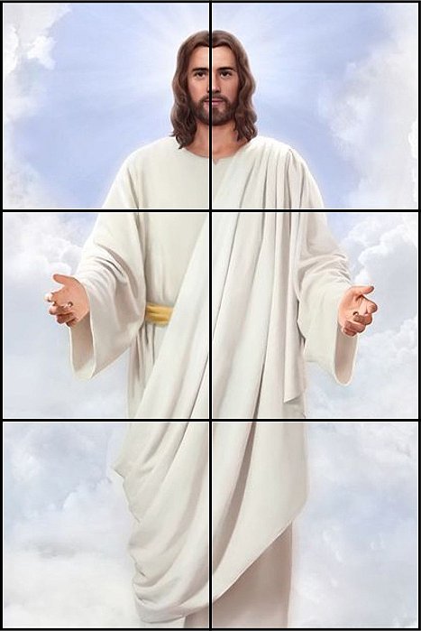 Painel Mosaico Católico Jesus Nos Céus Arte Sacra 40x60Cm 100% Azulejo Personalizado