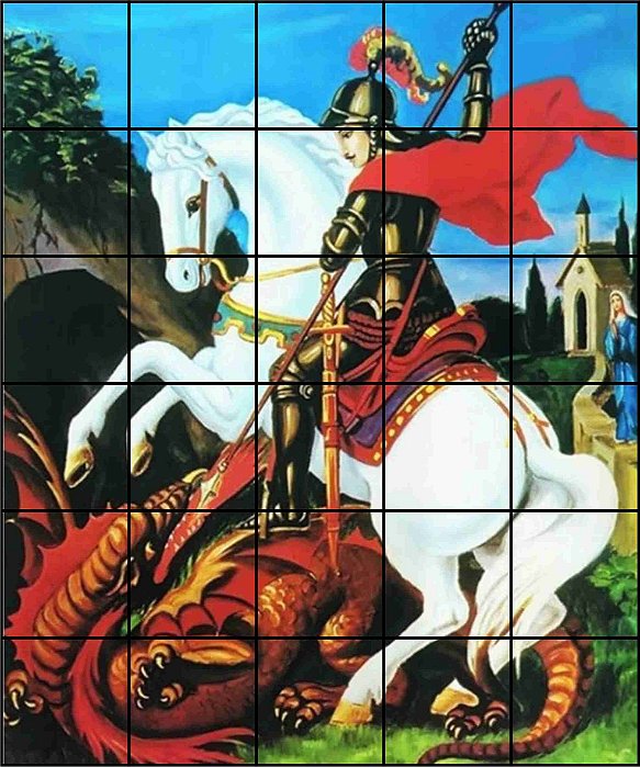 SÃO JORGE 100 x 120CM 100% AZULEJO