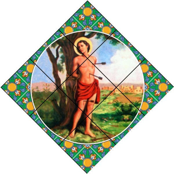 MOSAICO SÃO SEBASTIÃO 86X86CM (LOSANGO)
