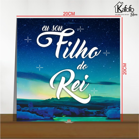 Azulejo decorativo eu sou filho do Rei - quadrinho gospel em azulejo