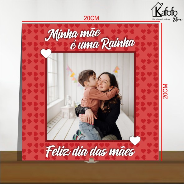 Azulejo decorativo Minha Mãe é uma Rainha - quadrinho em azulejo porta retrato dia das mães
