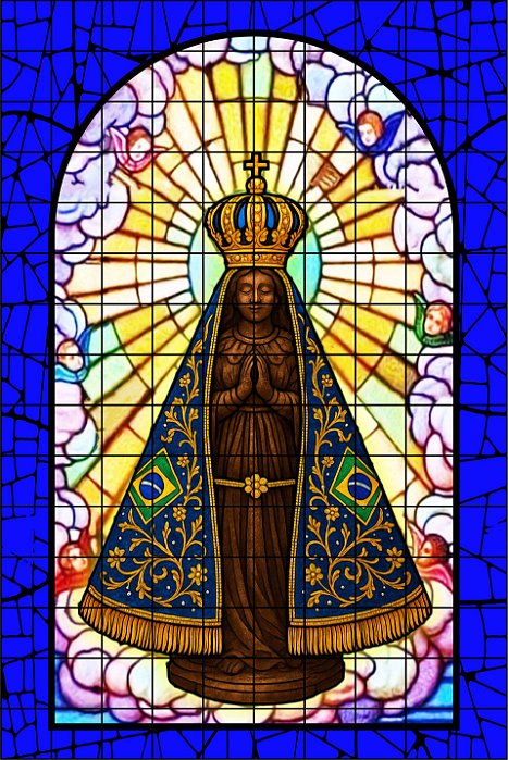 Nossa Senhora Aparecida estilo vitral 2,00x3,00M